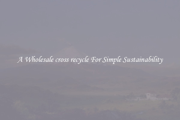  A Wholesale cross recycle For Simple Sustainability 