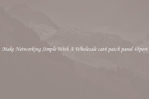 Make Networking Simple With A Wholesale cat6 patch panel 48port