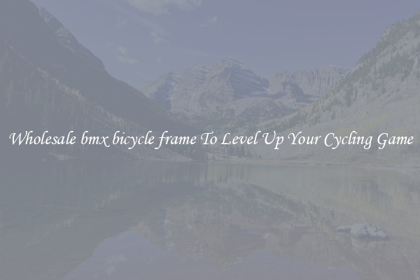 Wholesale bmx bicycle frame To Level Up Your Cycling Game