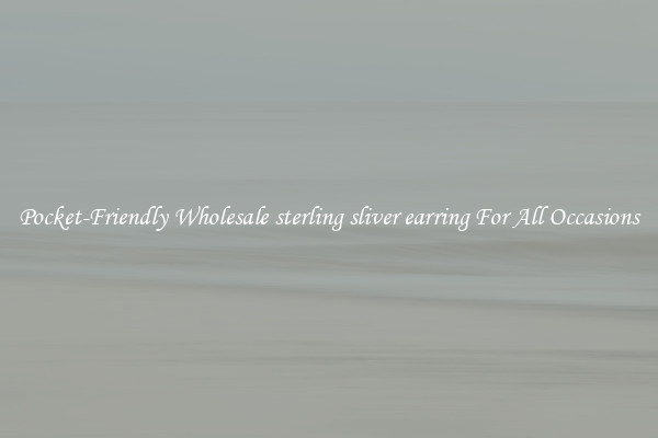 Pocket-Friendly Wholesale sterling sliver earring For All Occasions