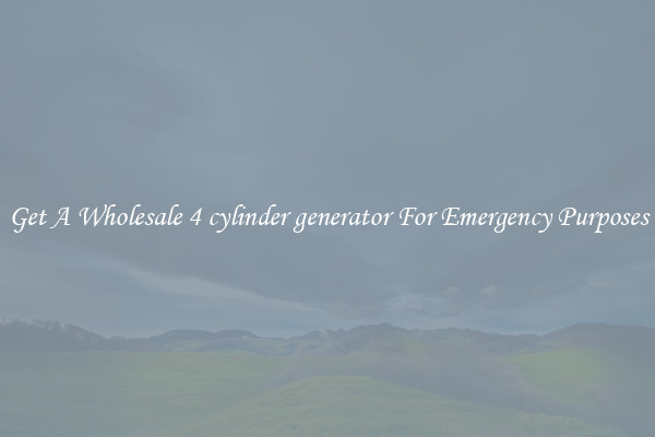 Get A Wholesale 4 cylinder generator For Emergency Purposes