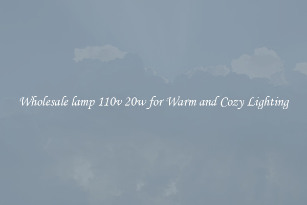 Wholesale lamp 110v 20w for Warm and Cozy Lighting
